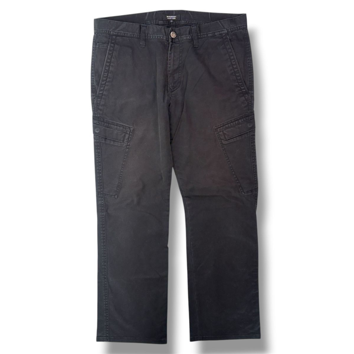 国内正規★ BURBERRY BLACK LABEL バーバリー ブラックレーベル ウィメンズ ストレッチ コットン カーゴ パンツ 79cm 黒 ボトムス ズボン