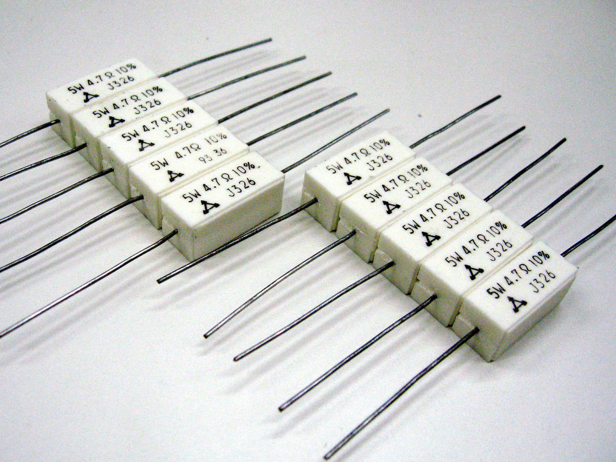 ★☆（管RG015） 松下 セメント抵抗 5W 4.7Ω 10本セット / NOS Wirewound Resistors 10pcs☆★