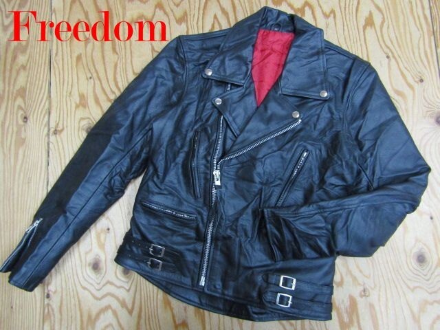 ★フリーダム FREEDOM★メンズ 水牛革バッファローレザー ダブルライダースジャケット★R80531060B