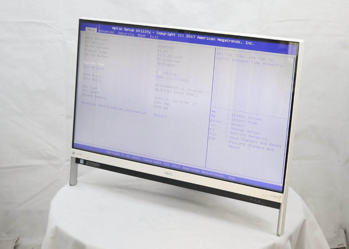 NEC PC-DA700HAW LAVIE DA700/H　Core i7 7500U 2.70GHz 4GB 1000GB■ジャンク品