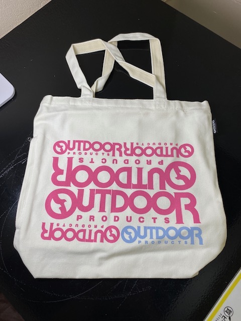 アウトドアプロダクツ OUTDOOR PRODUCTS トートバッグ キャンバス エコバッグ A4収納可 ホワイト ピンク 通学 通勤