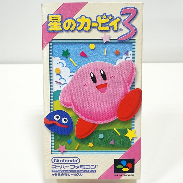 【中古品】SFCソフト 星のカービィ3 / 動作未チェック / 箱・取説あり /　汚れ・折れ / きらきらシール欠品 /※発送元：北海道