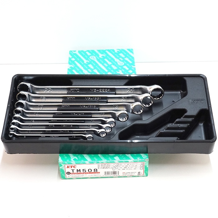 【中古品】KTC TM508 めがねレンチセット 8本組 トレイ付き / 開封品 / 美品 / 京都機械工具※発送元：北海道