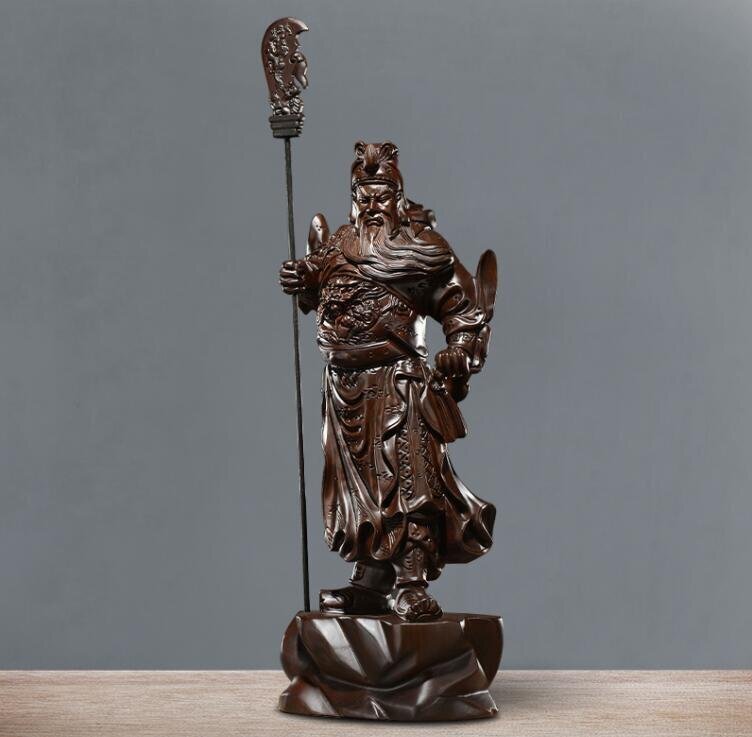 コラボ★武財神 仏教工芸 精密細工 関羽像 精密彫刻 中国武将 三国志 木彫仏像 美術品