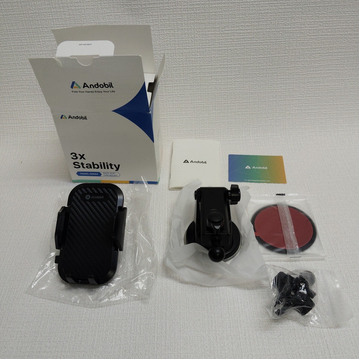 y052706t Andobil スマホホルダー 車 スマホスタンド 車載ホルダー 2in1 粘着ゲル吸盤＆送風口兼用 全車種対応 