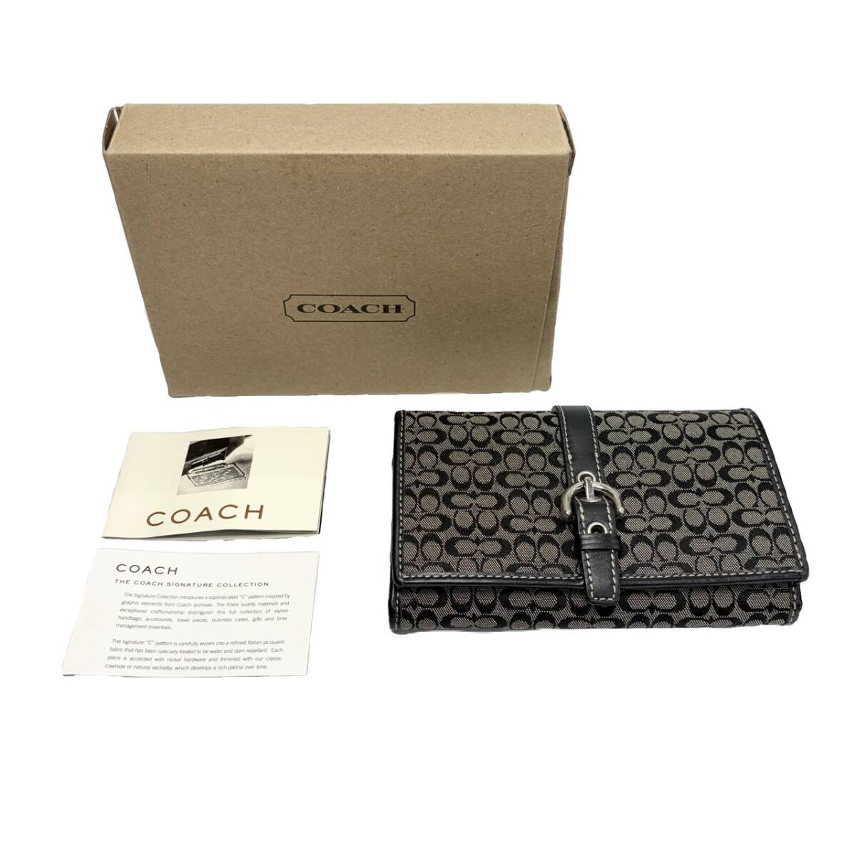 COACH コーチ ミニシグネチャー ２つ折り財布 ブラック