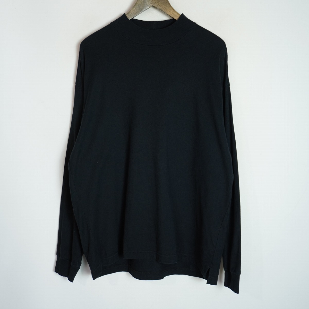 marka マーカ MOCK NECK - 40/2 COMBED KNIT モックネック ロングスリーブ Tシャツ 長袖 カットソー M21D-04CS01C 黒 サイズ1 3207Q★4