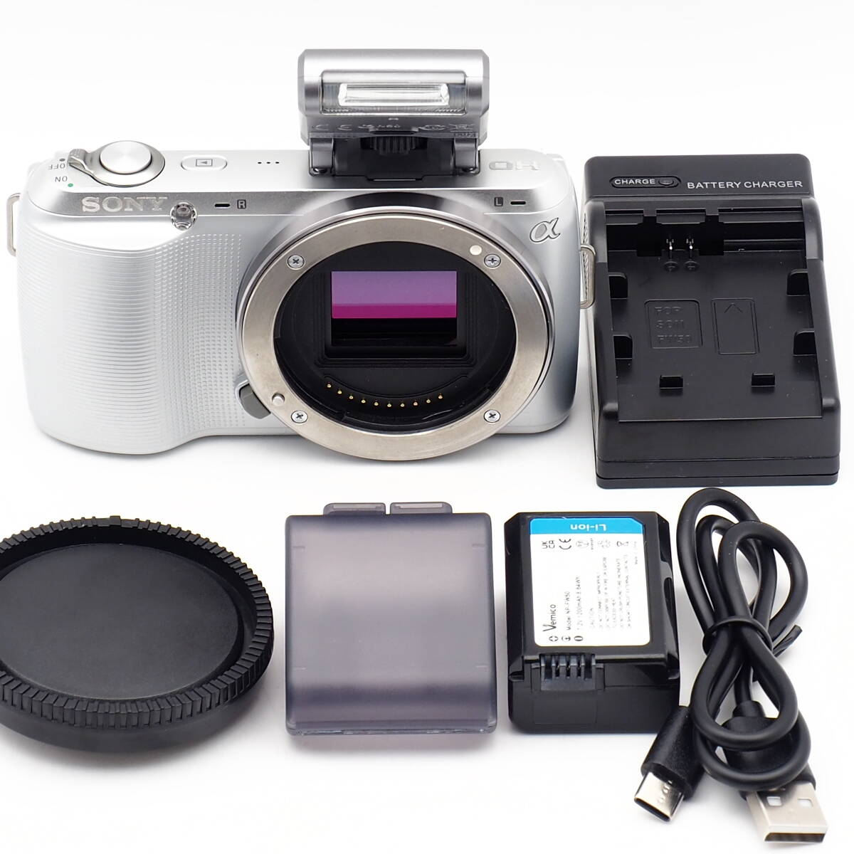 SONY NEX-C3 SILVER Body E Mount APS-C ミラーレス一眼 1620万画素 作動テスト確認済 撮影可能 一部ボタン不良で格安！ショット数6,053枚