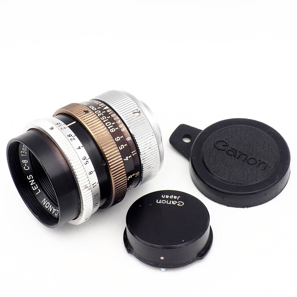 Canon Lens C-8 13mm F1.8 フロントキャップ・リアキャップ付 スピゴット式バヨネットマウント 8mm シネマカメラ 標準レンズ ヴィンテージ