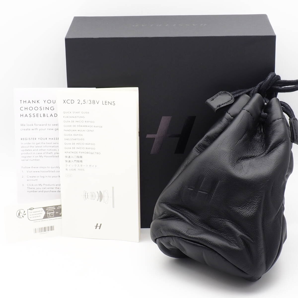 HASSELBLAD XCD 2,5/38V LENS 用 Box With Leather Lens Case for X2D X1D [箱とレンズポーチ] ハッセルブラッド Xマウント XCD 38mm F2.5V