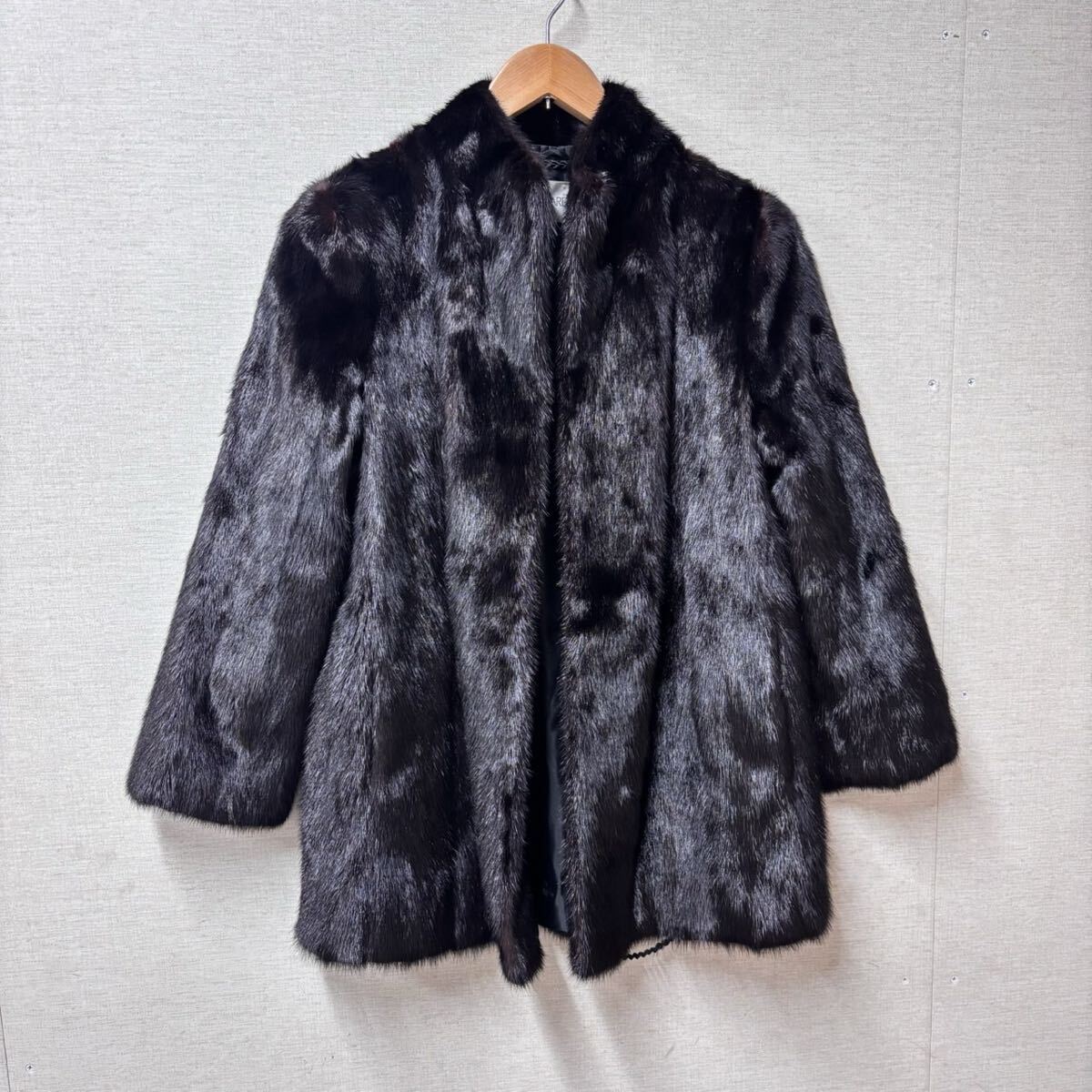 SAGA MINK サガミンク リアルファー ハーフコート 毛皮 ジャケット ブラック ヴィンテージ ファーコート