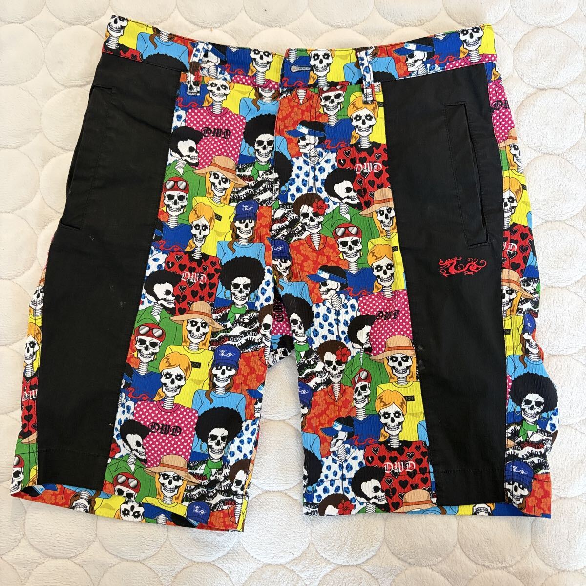 ダンスウィズドラゴン ゴルフウェア ハーフパンツ　カラフル　 DANCE WITH DRAGON サイズ2 古着　中古