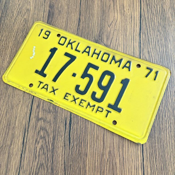 OKLAHOMA オクラホマ ナンバープレート 黄色 米国 アメリカ ヴィンテージ アンティーク 【同梱〇一律送料♪】