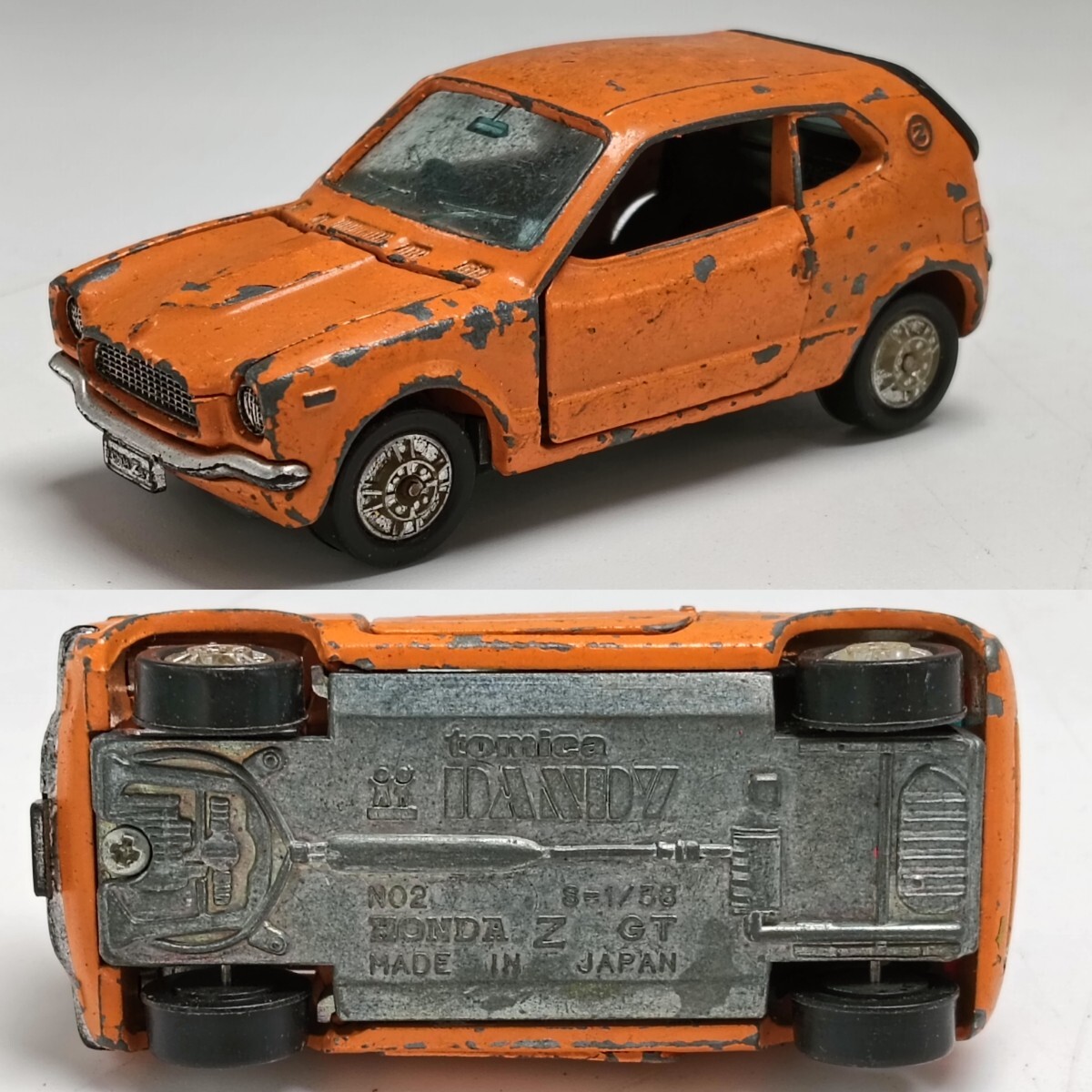 【A5071】長期保存品 1/38 トミカ TOMICA 日本製 No.2 HONDA Z GT 当時物 現状品 ミニカー