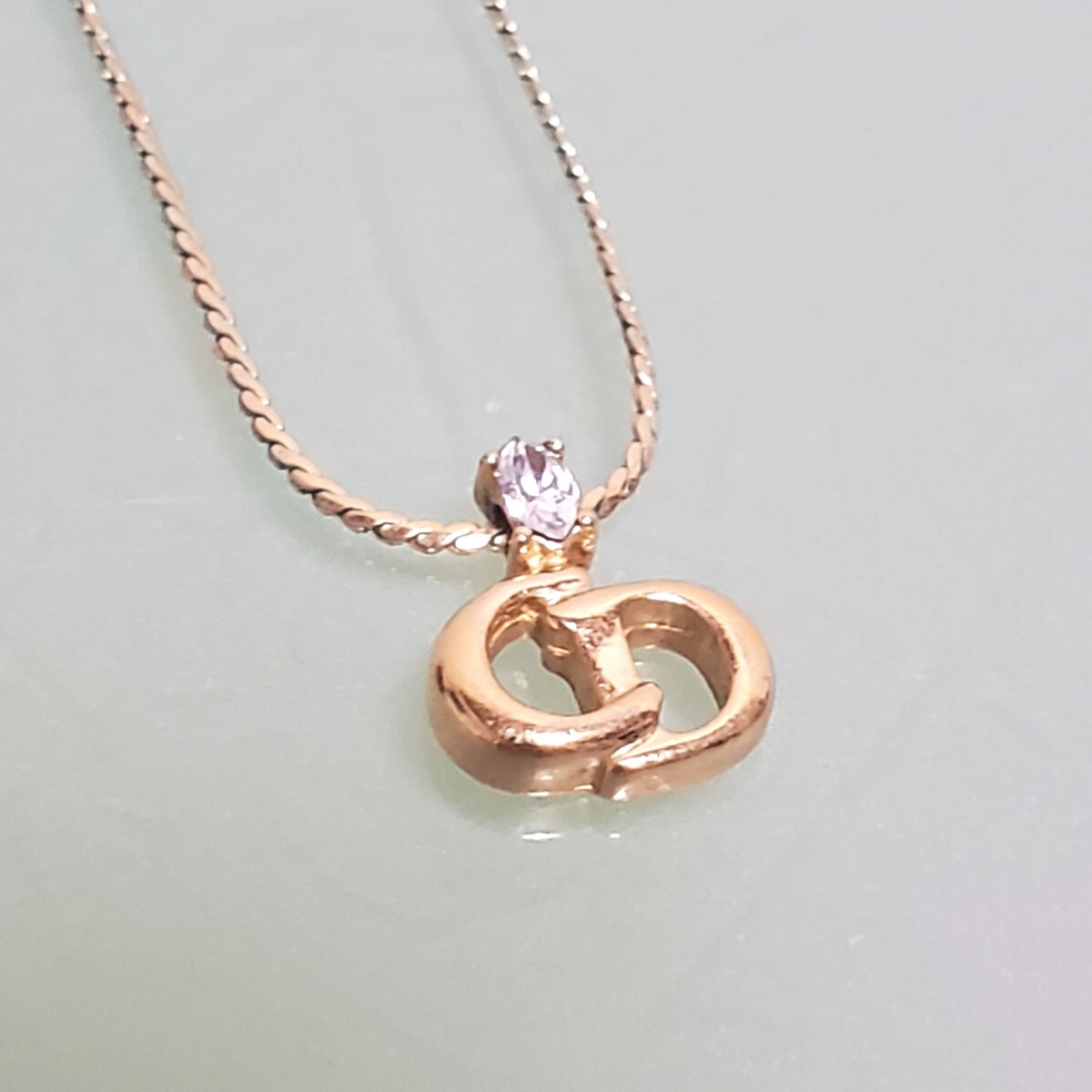 Christian Dior クリスチャンディオール CDロゴ ゴールド ネックレス アクセサリー 高級 ラインストーン 激カワ 送料230円