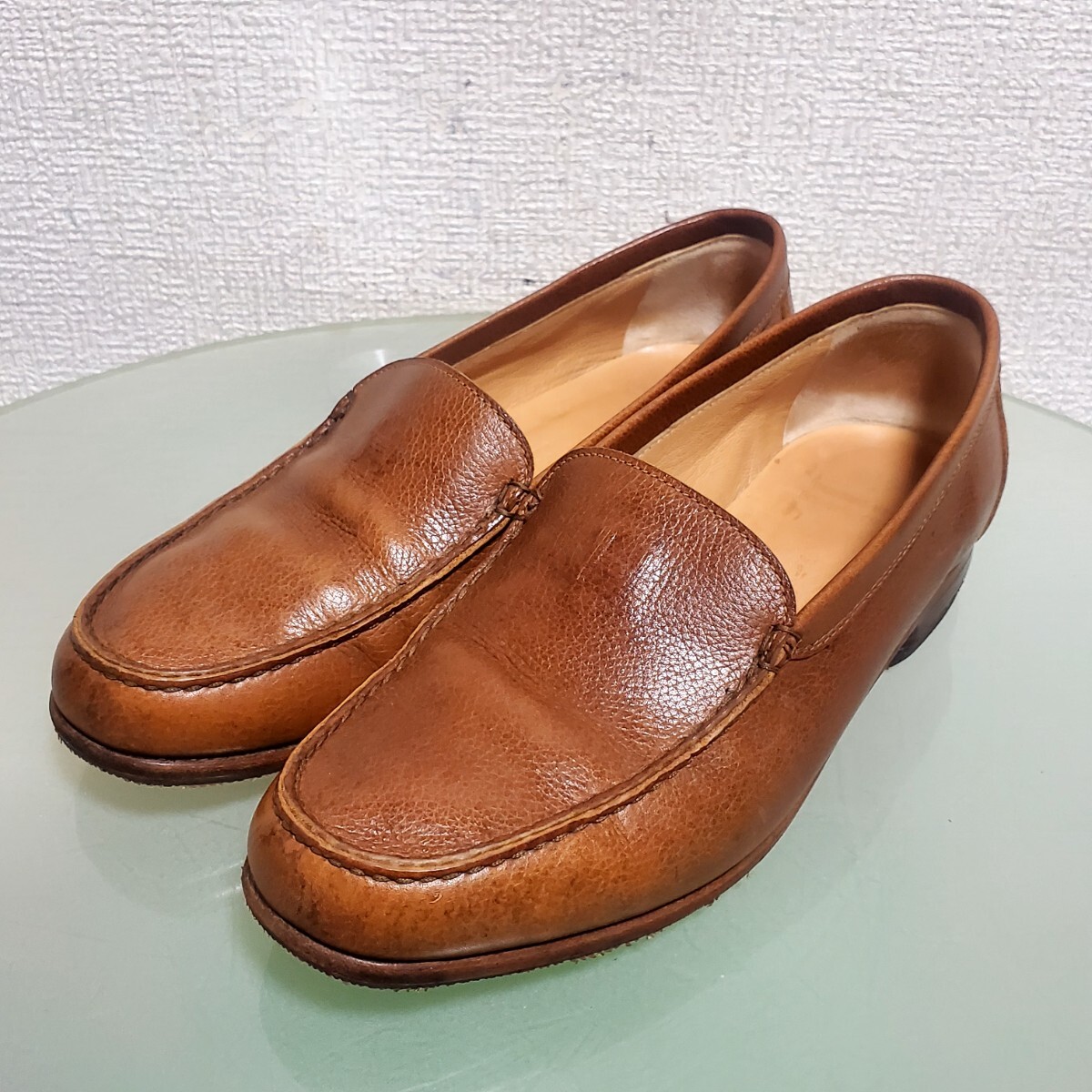 HERMES エルメス レザーローファー 36 約23㎝ ブラウン 人気モデル イタリア製 高級靴 vibramソール