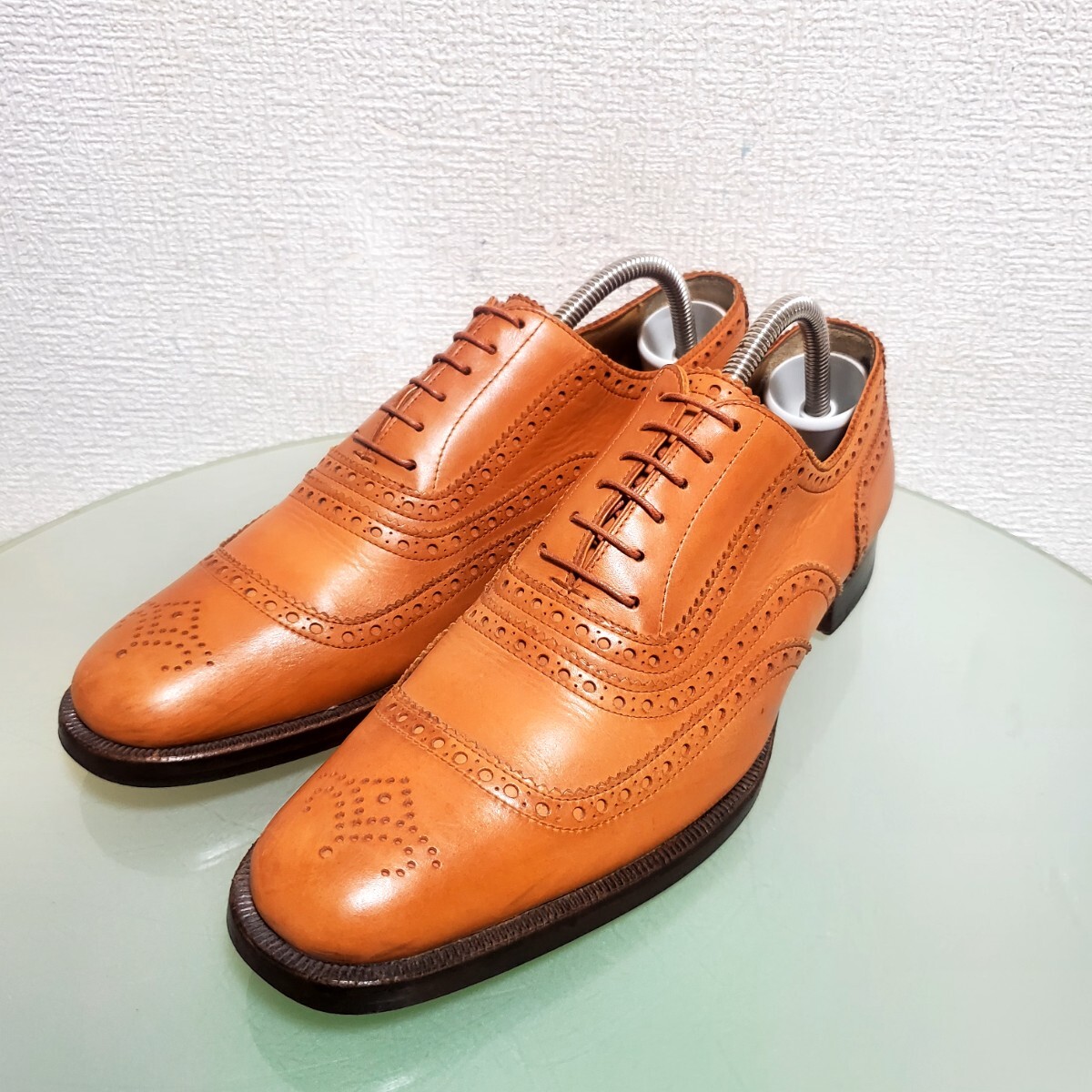 HERMES エルメス semelle cuir レザーシューズ ビジネスシューズ 40 約25.5㎝ ブラウン 人気モデル イタリア製 高級靴 グッドイヤー製