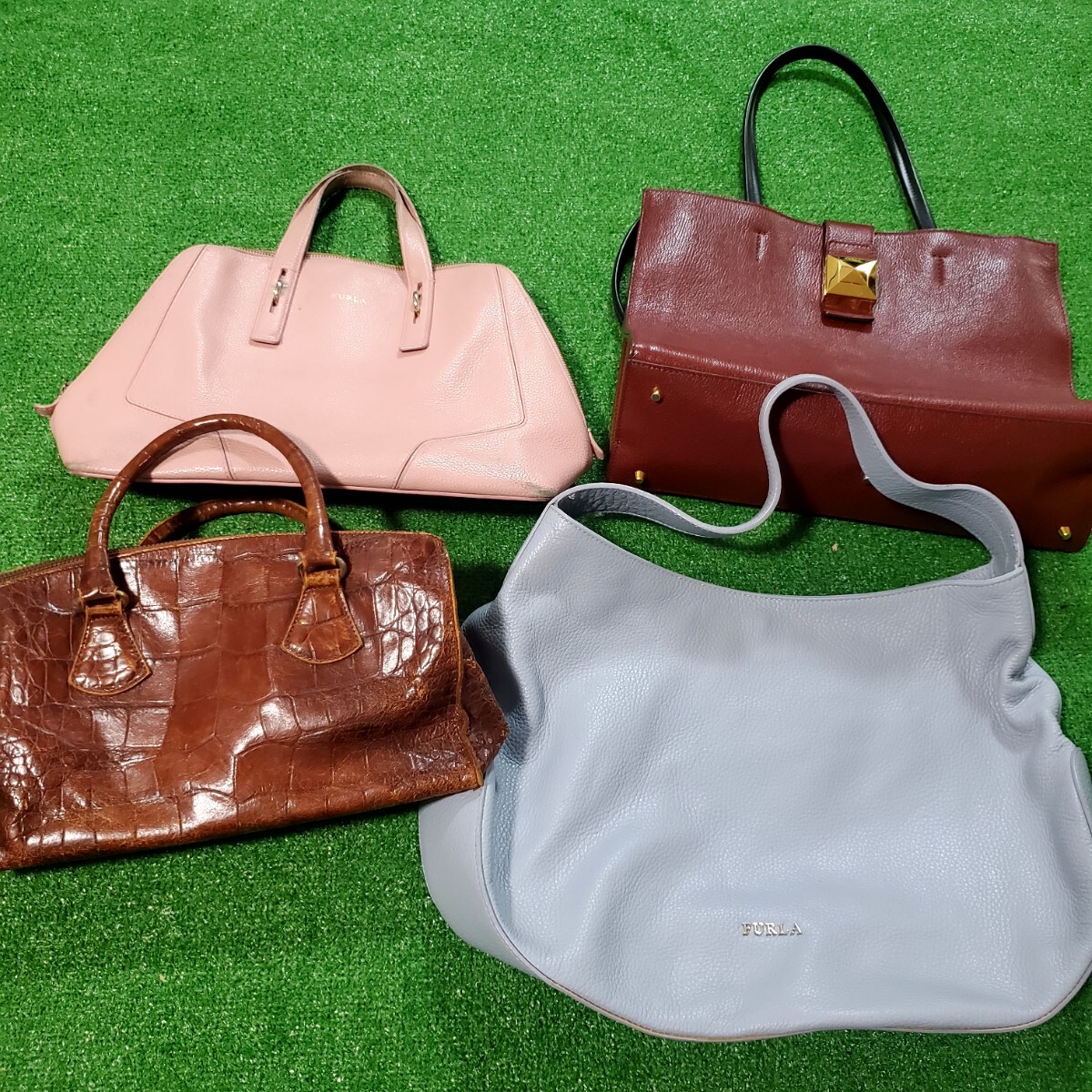 FURLA フルラ レザーバッグ ハンドバッグ トートバッグ ブラウン ピンク ブルー まとめ売り