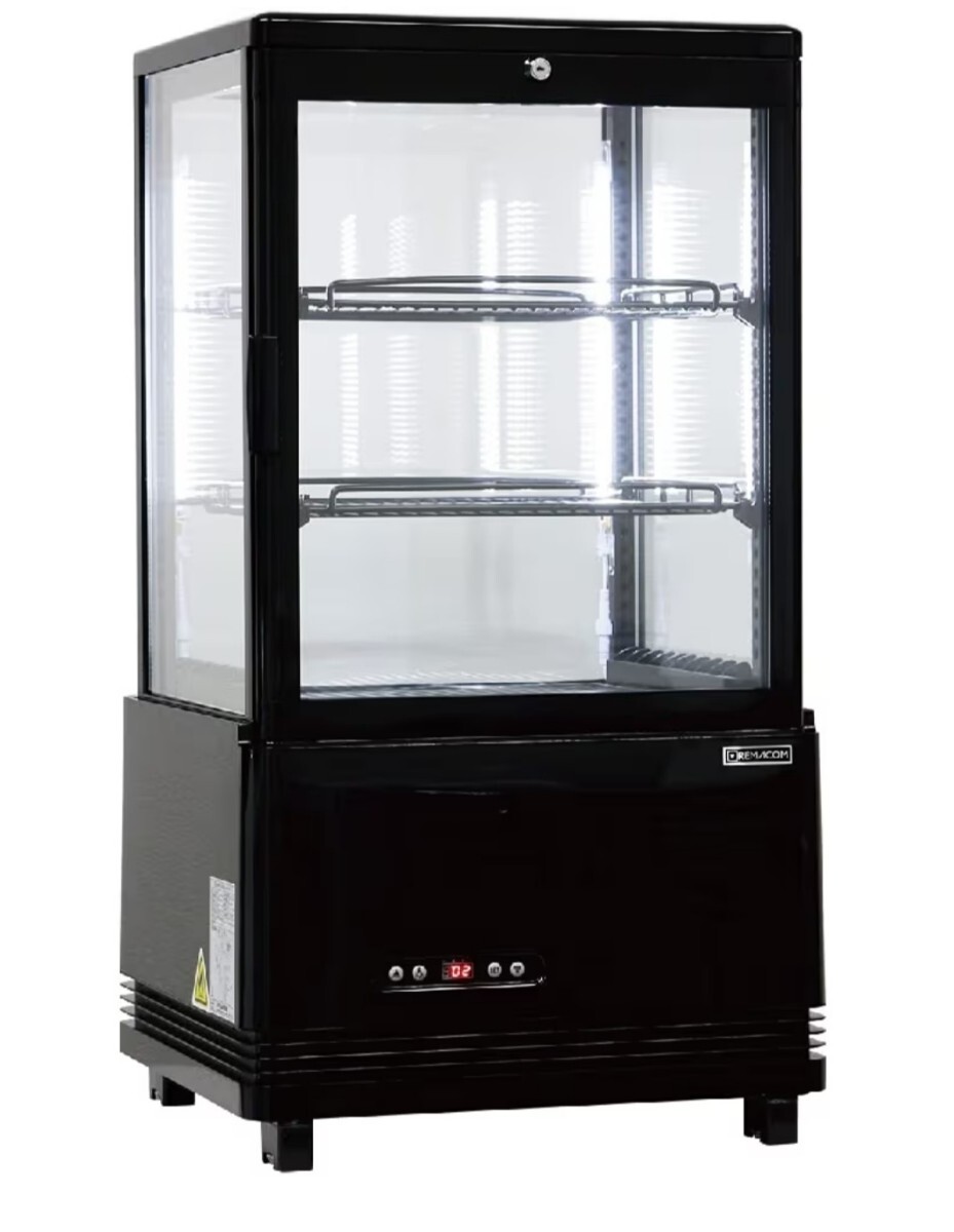REMACOM レマコム 4面ガラス冷蔵ショーケース R4G-63SLB 新品 未使用 未開封 業務用 店舗用品 厨房機器 63L ブラック 