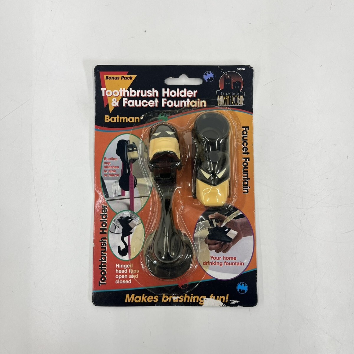 今2605-969 バットマン 歯ブラシホルダー 蛇口ファウンテン セットBATMAN ROBIN DCコミックス ヴィンテージ 当時物 アメコミ (ニ)