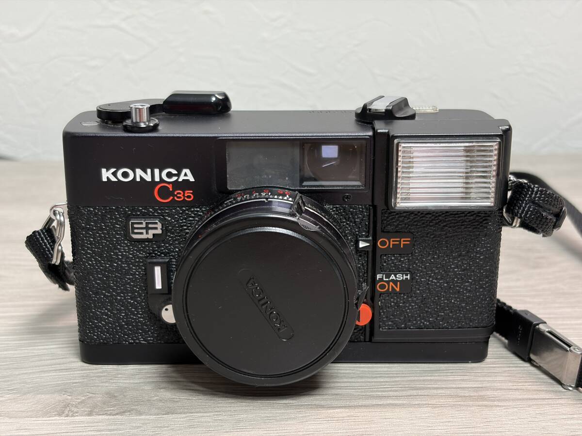 1円〜 コニカ KONICA C35 EF コンパクト フィルムカメラ 中古 動作未確認