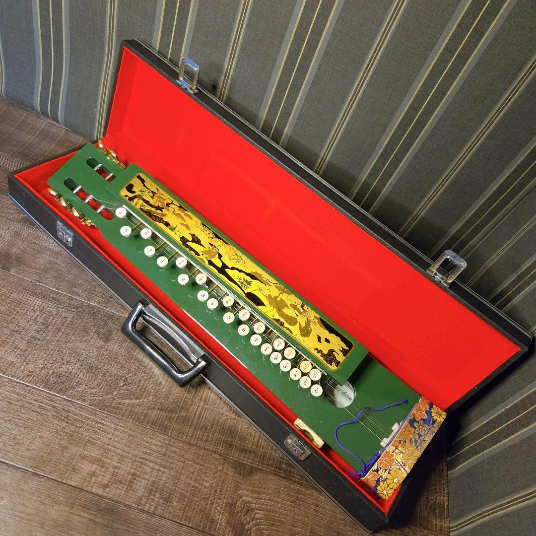 大正琴　ナルダン　翠　みどり　Nardan harp ハードケース付き 琴