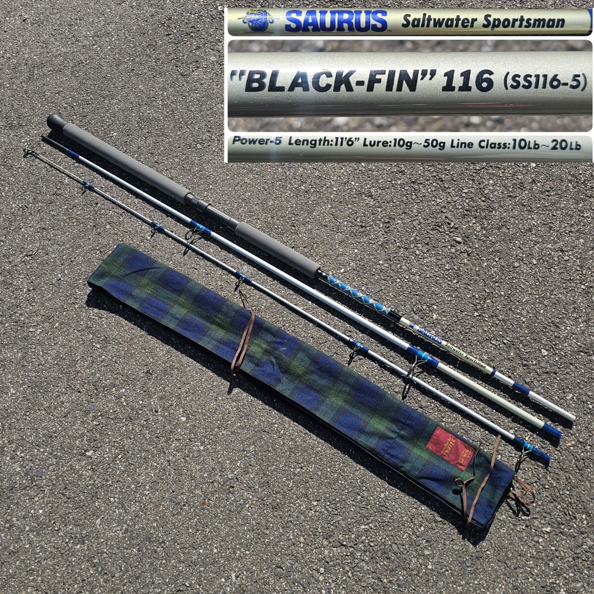 SAURUS ザウルス スピニングロッド BLACK-FIN 116 ブラックフィン SS116-5 SALTWATER SPORTSMAN ヒラスズキ シーバス ルアーフィッシング