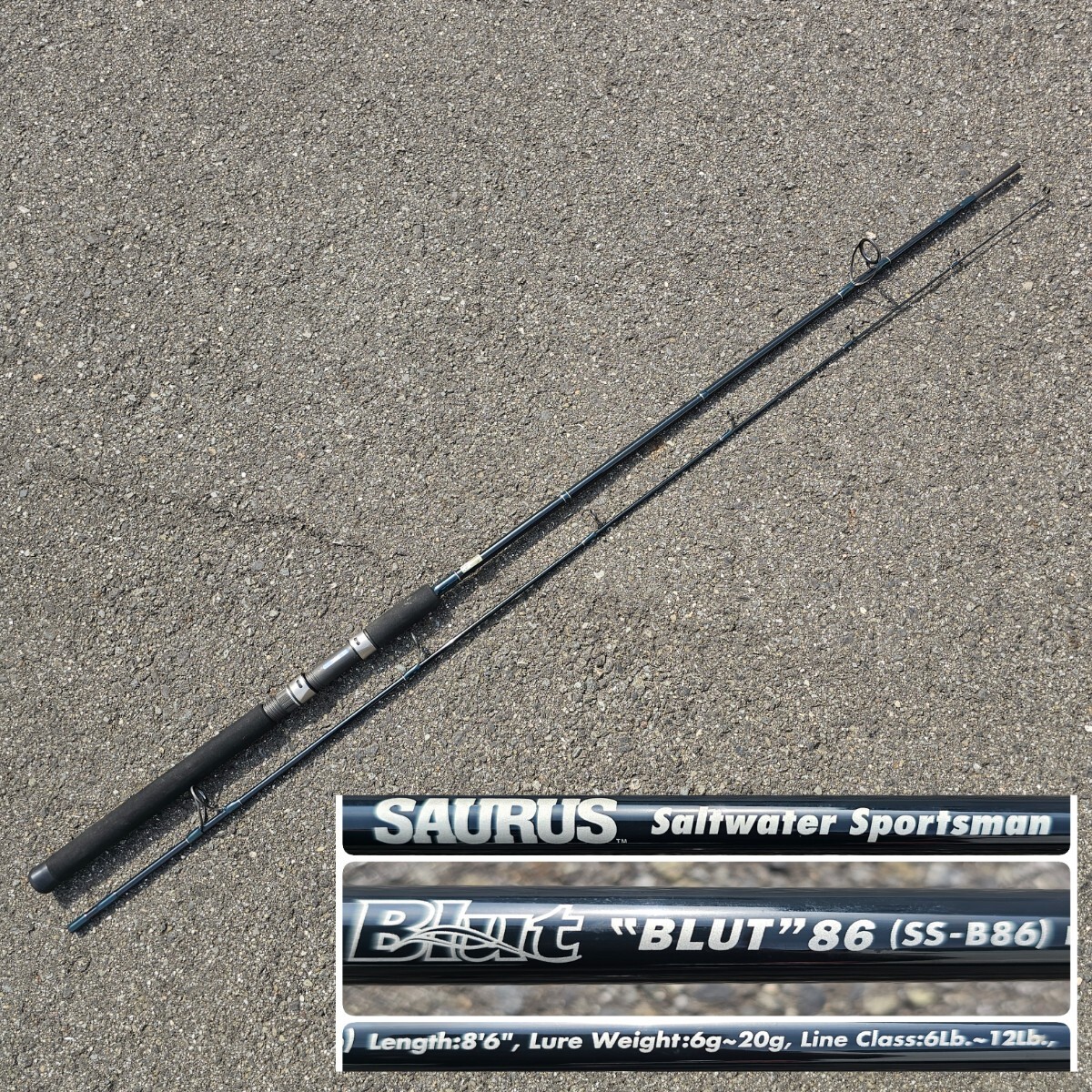 希少美品 SAURUS ザウルス SALTWATER SPORTSMAN スピニングロッド BLUT 86 SS-B86 シーバス エギング