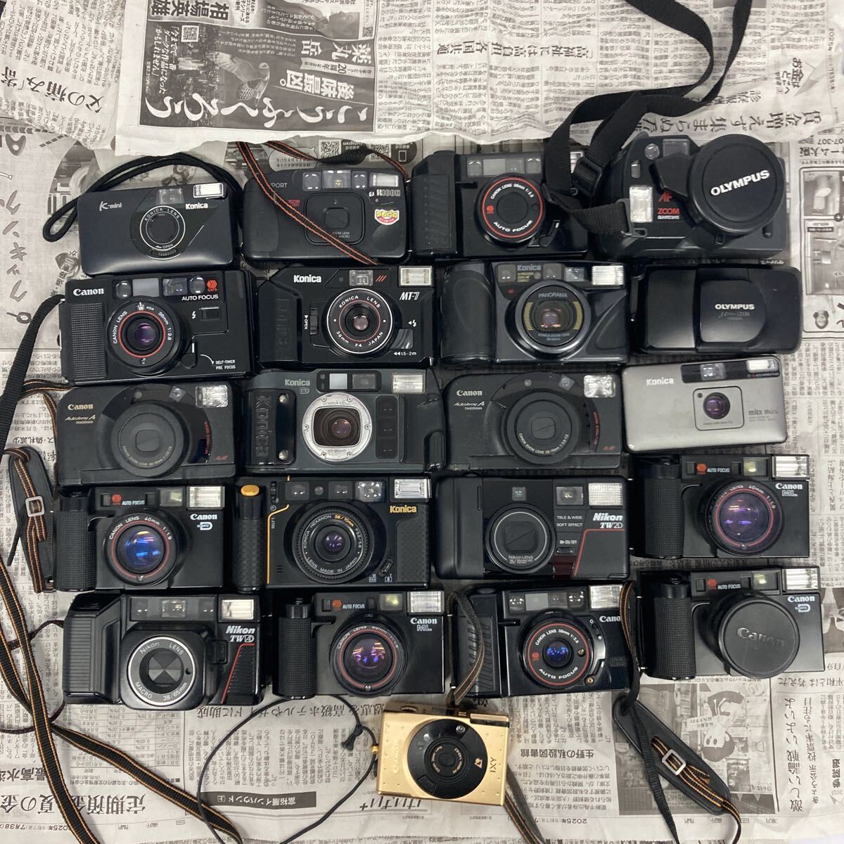 【A31】計21個 コンパクトフィルムカメラ まとめ売り Konica Canon Nikon OLYMPUS RICOHなど ジャンク品