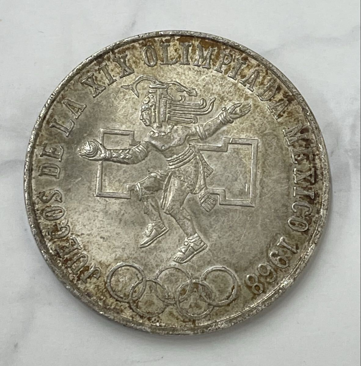 S 送料無料 メキシコ 25ペソ銀貨 メキシコオリンピック 1968年 記念硬貨 外国銭 アンティーク 古銭 コイン コレクション