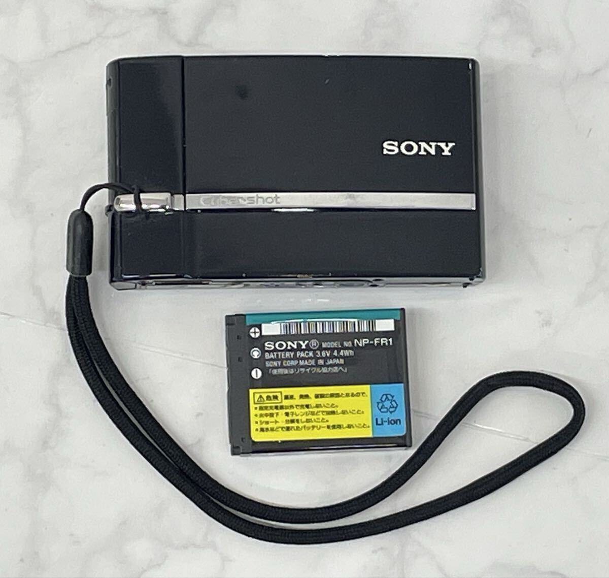 B 通電確認済み SONY Cyber-shot DSC-T30 ソニー サイバーショット デジタルカメラ ブラック 黒 バッテリー付き 中古品 動作未確認