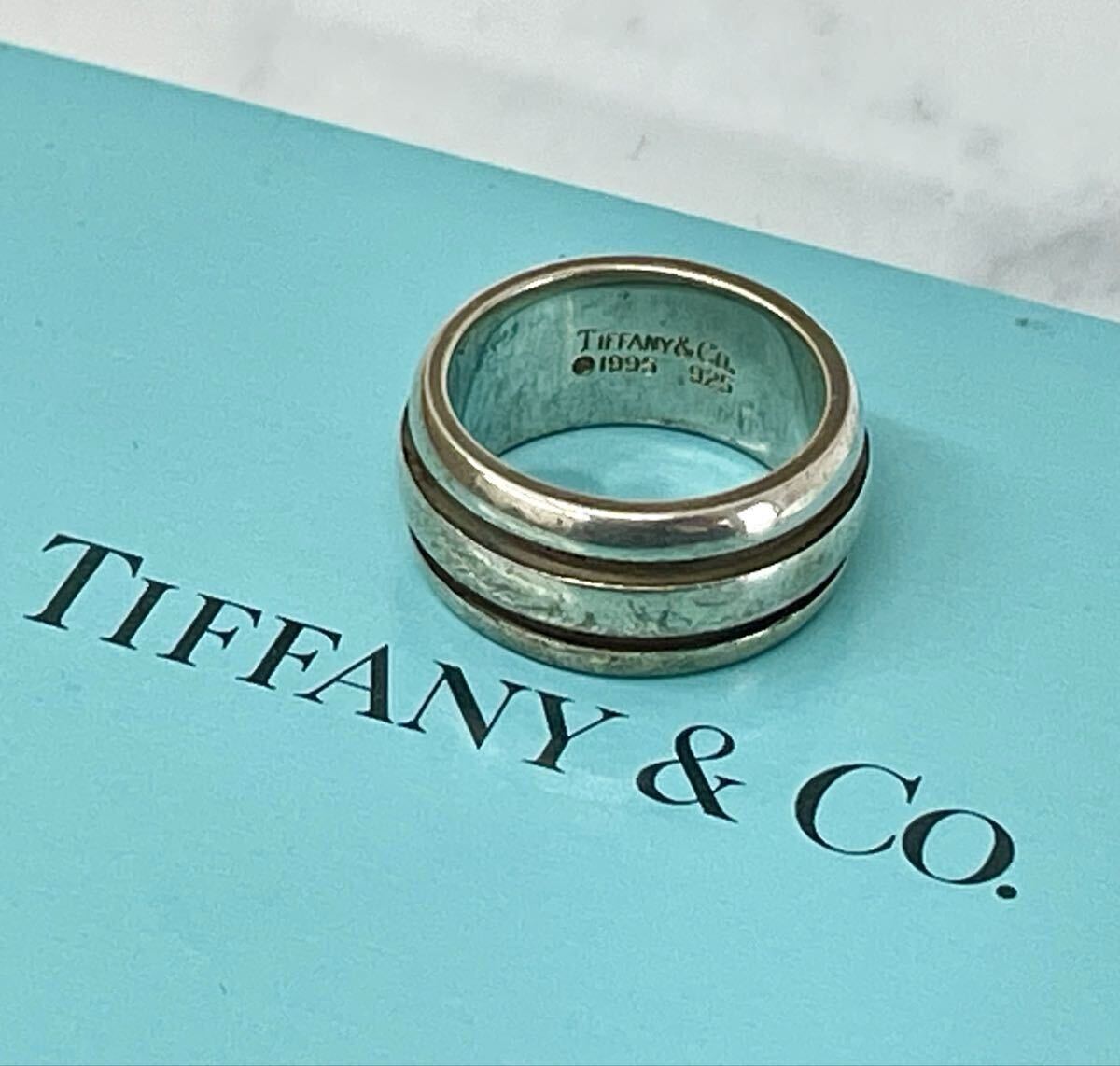 H1 送料無料 TIFFANY&Co. ティファニー リング 11.5号 グルーブド ダブルライン SV925 シルバー925 指輪 アクセサリー 外箱 ヴィンテージ