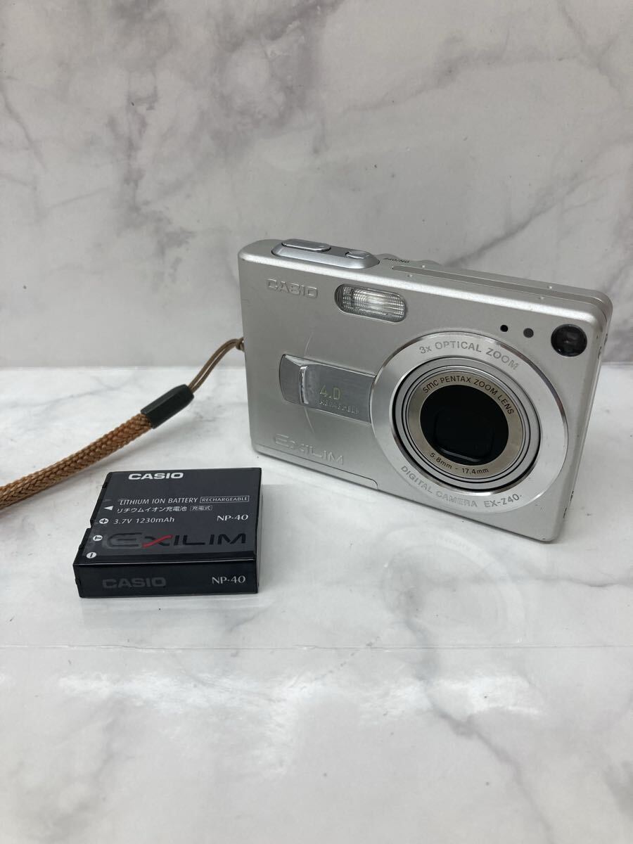 FF カシオ CASIO EXILIM コンパクトデジタルカメラ EX-Z40 シルバー 動作未確認 ジャンク品 3倍光学ズームレンズ