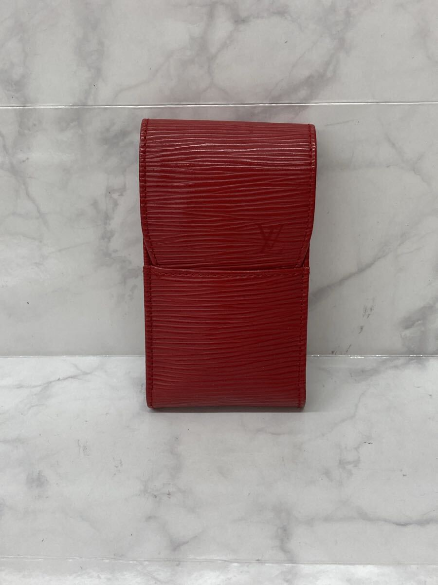 FF ルイヴィトン LOUIS VUITTON エピ レザー レッド エテュイ シガレットケース 小物 中古品 赤 高級 