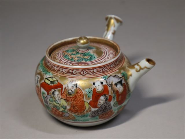 ★水越 与三兵衛 造 急須 色絵 唐人 煎茶道具 茶器 茶道