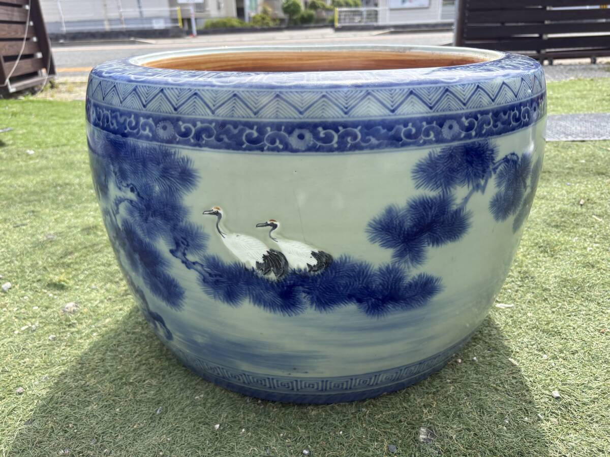 陶器 火鉢 メダカ鉢 金魚鉢 手あぶり火鉢 囲炉裏 直径 約58cm
