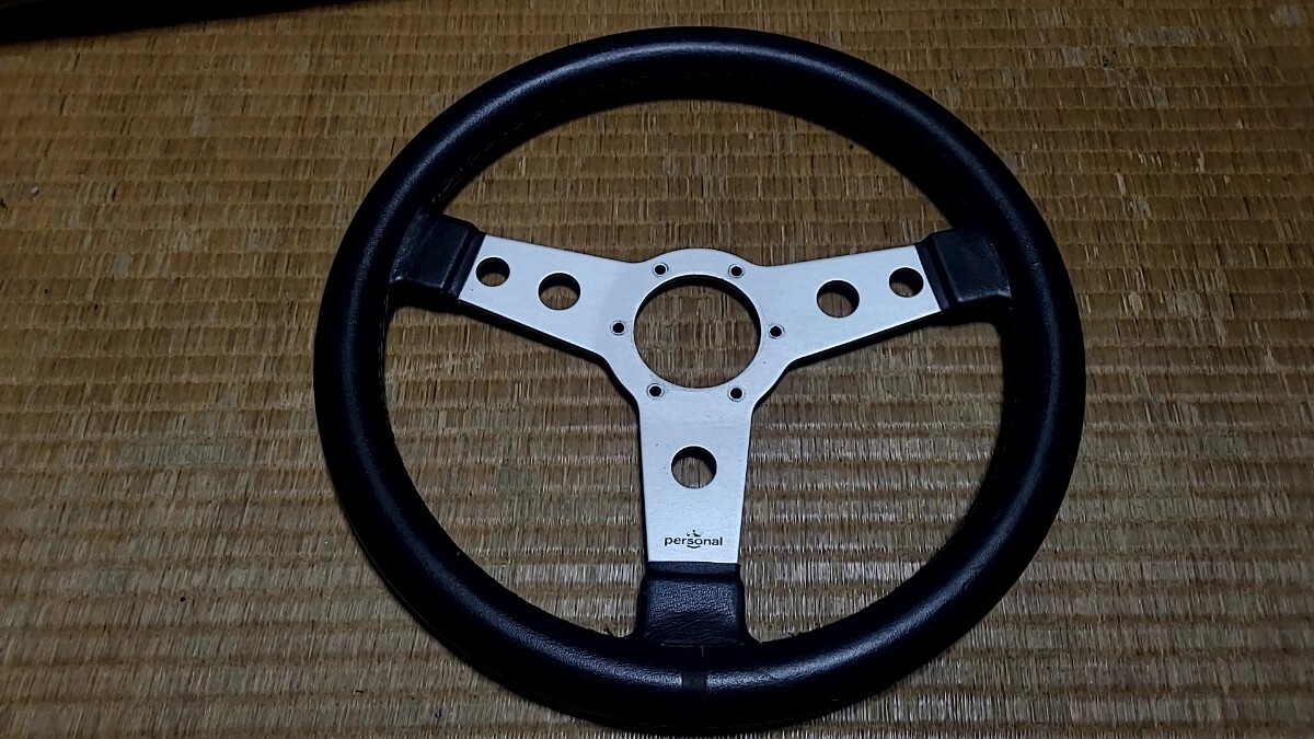 personal ステアリング 約35Φ フラット 旧車 当時物 パーソナル 検 ナルディ MOMO 35パイ monza prototipo
