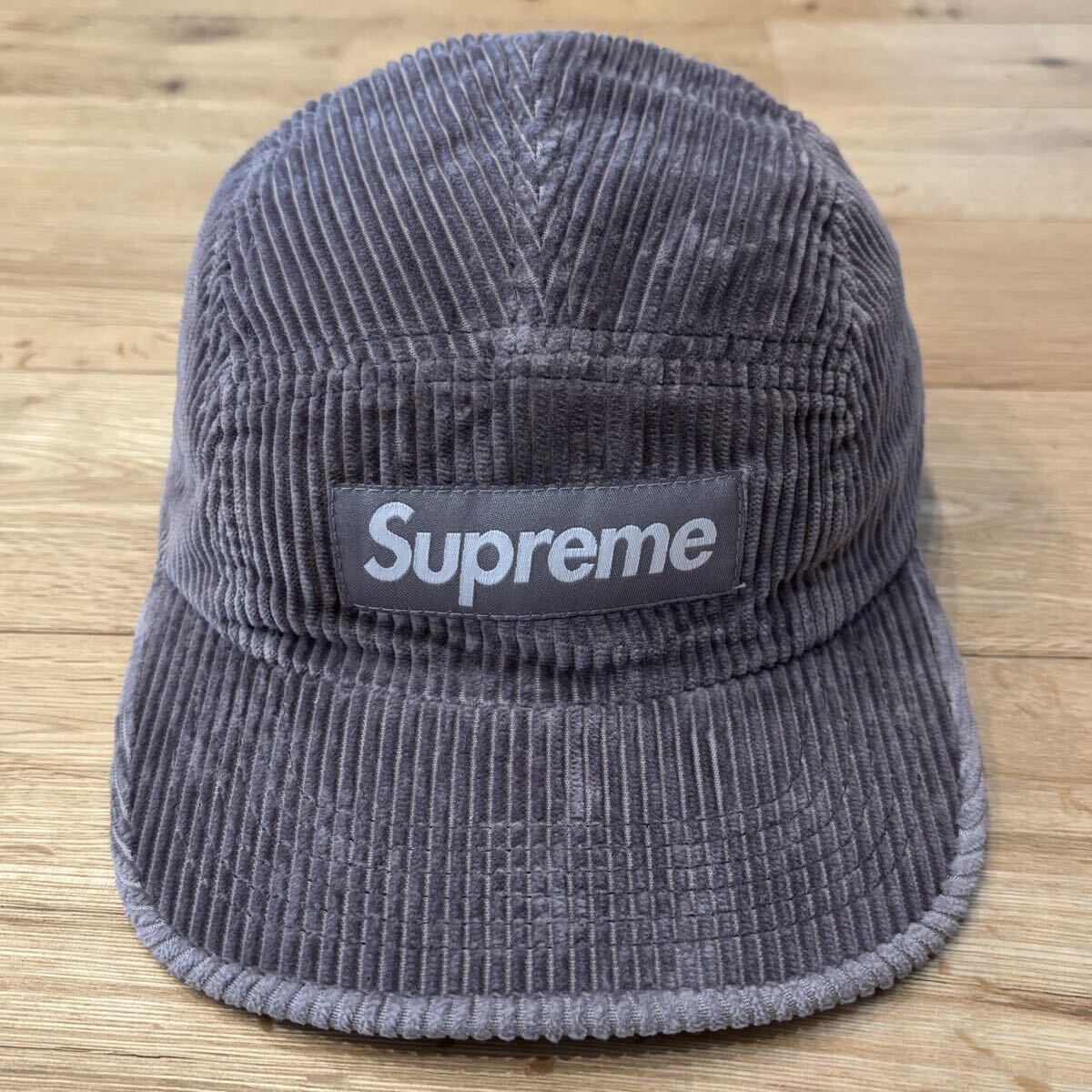 【美品】Supreme Corduroy Camp Cap 25FW グレー シュプリーム コーデュロイ キャンプ キャップ ボックスロゴ