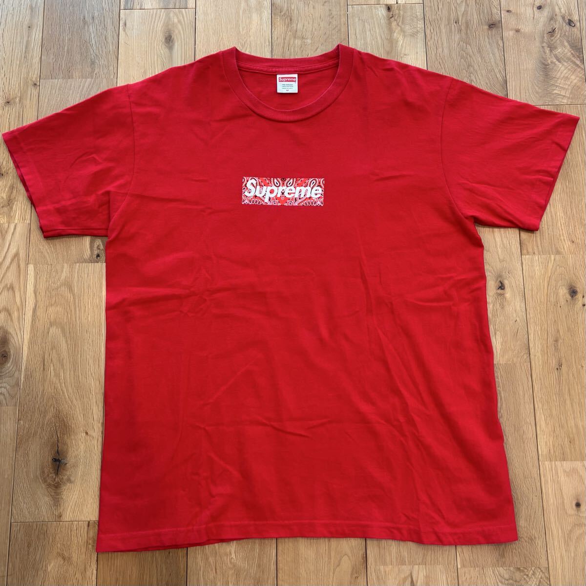 【希少】Supreme Bandana Box Logo Tee レッド 赤 シュプリーム バンダナ ボックスロゴ tシャツ Tシャツ 半袖