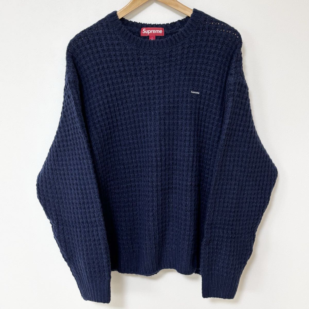 Supreme Small Box Waffle Sweater Navy 25FW ネイビー シュプリーム スモールボックス ワッフル セーター ニット