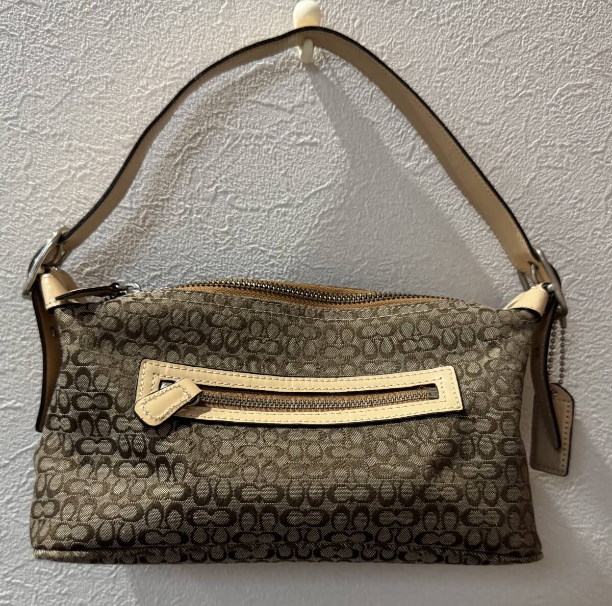 格安!! 99円スタート!! 中古 COACH コーチ ハンドバッグ ショルダーバッグ 肩掛け ミニシグネチャー M2K-6332 レディース