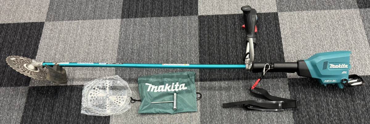 直接引取限定!! 中古 makita マキタ 充電式草刈機 刈払機 MUR369UD 竹 笹 雑木用チップソー 替刃付き