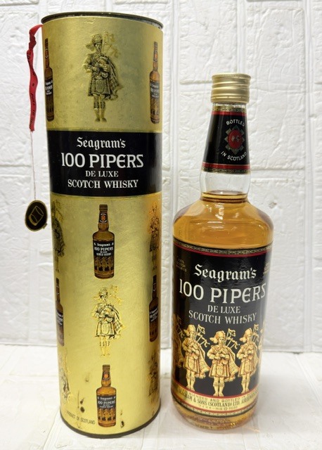 格安!! 99円スタート!! 未開栓 Seagram's シーグラム 100 PIPERS デラックス スコッチ 750ml 43％ 箱付き