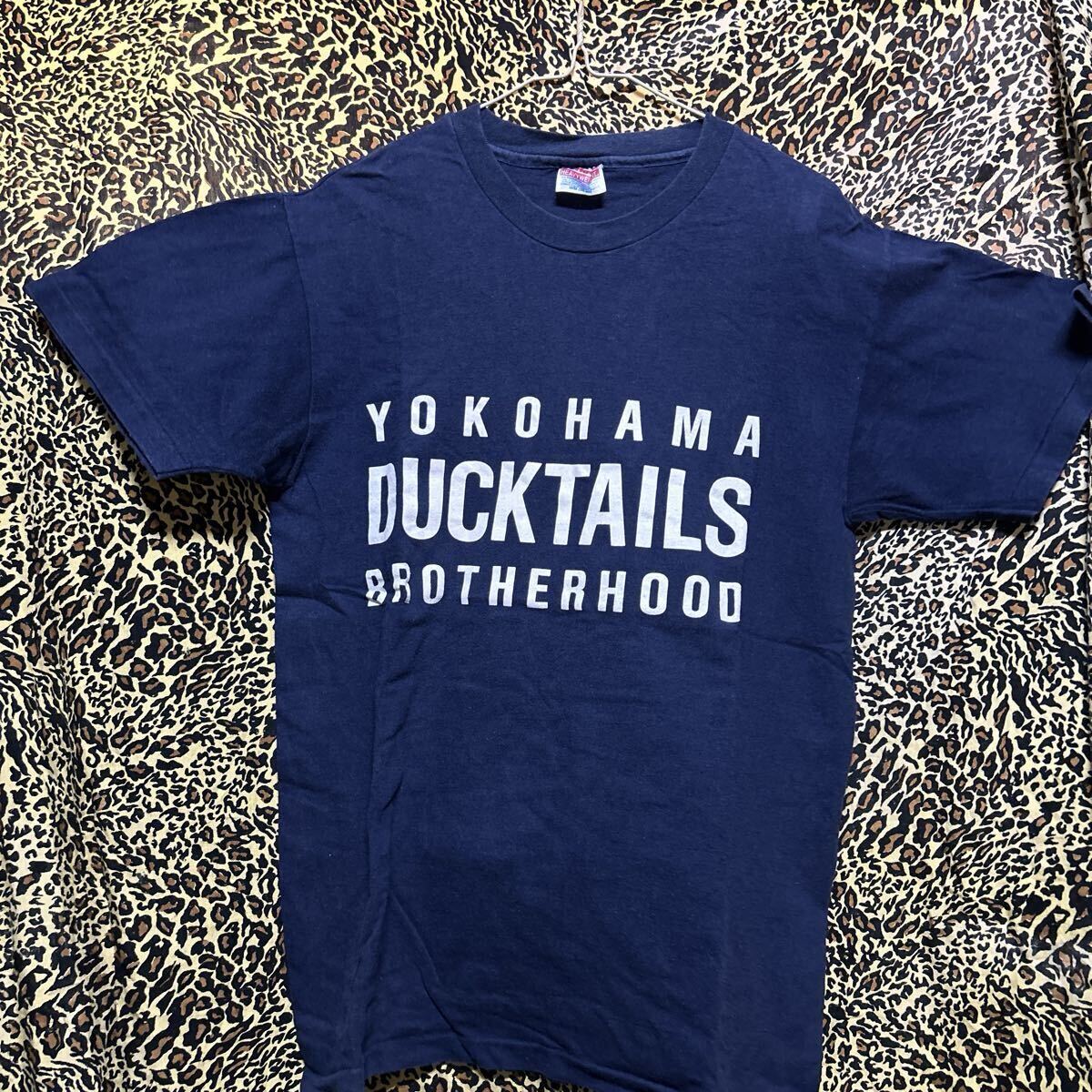 YOKOHAMA DUCKTAILS BROTHERHOOD Tシャツ ネイビー　クレイジーケンバンド　クレイジー剣　美品ダックテイルズ