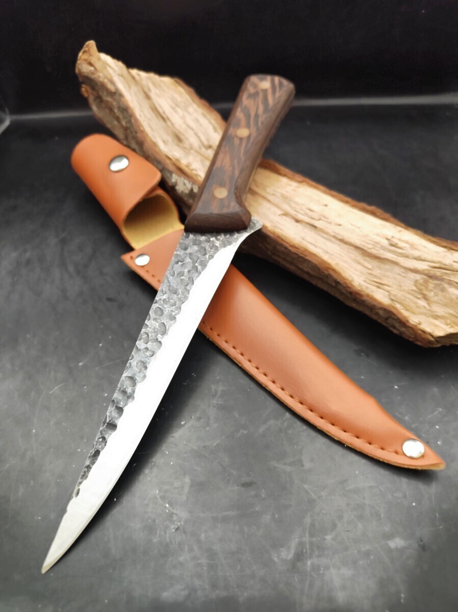 【新品未使用】ナイフ 捌きナイフ 捌き刀 捌き包丁 フルタングナイフ キャンプ アウトドア ハンティングナイフ 狩猟刀 ブッシュクラフト B