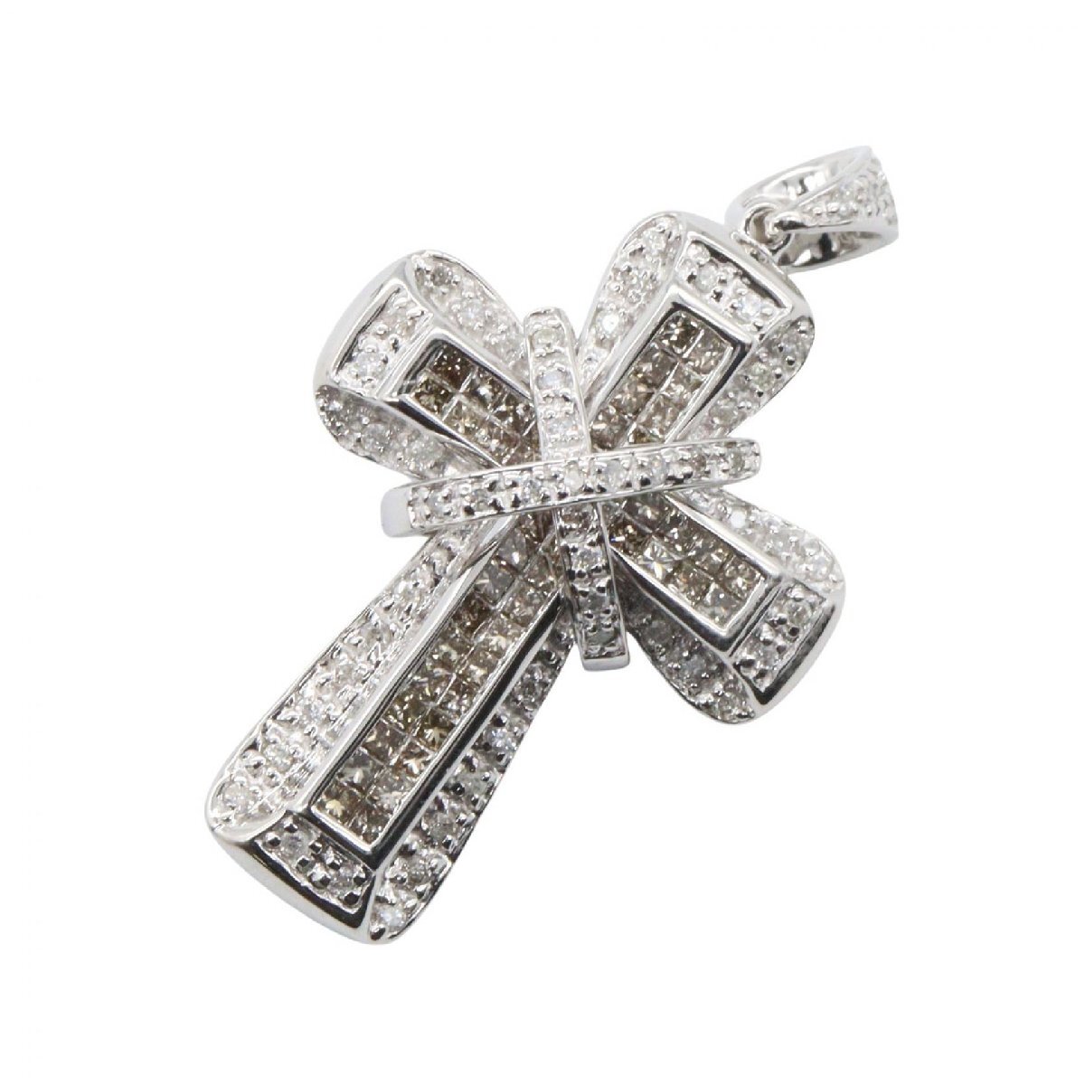 ジュエリー JEWELRY ダイヤトップ ペンダントトップ ジュエリー K18WG（ホワイトゴールド） シルバー系 ダイヤ 8.7g 【中古】