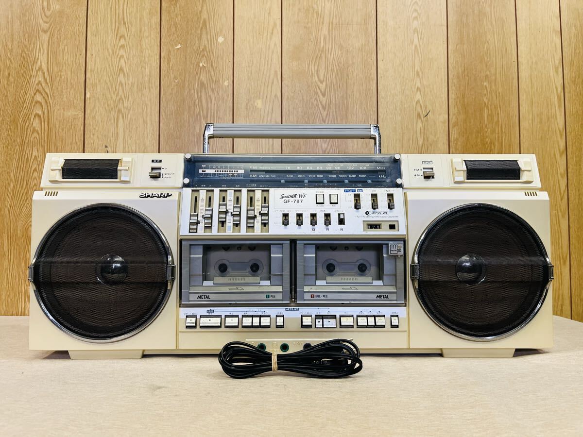 SHARP THE SEARCHER-WF GF-787 ダブルラジカセ AM/FM シャープ ザ・サーチャー①