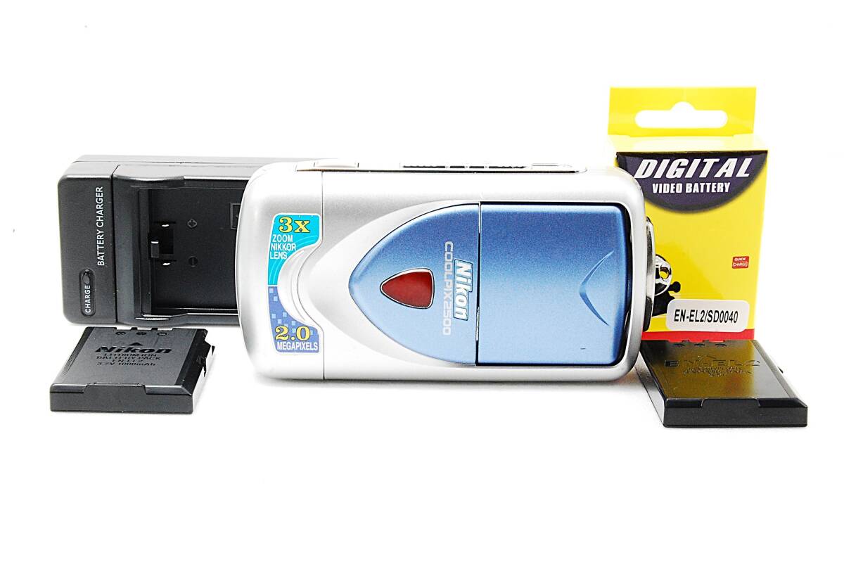 【動作確認済/美品】Nikon Coolpix E2500 新品バッテリー/新品充電器セット 050215