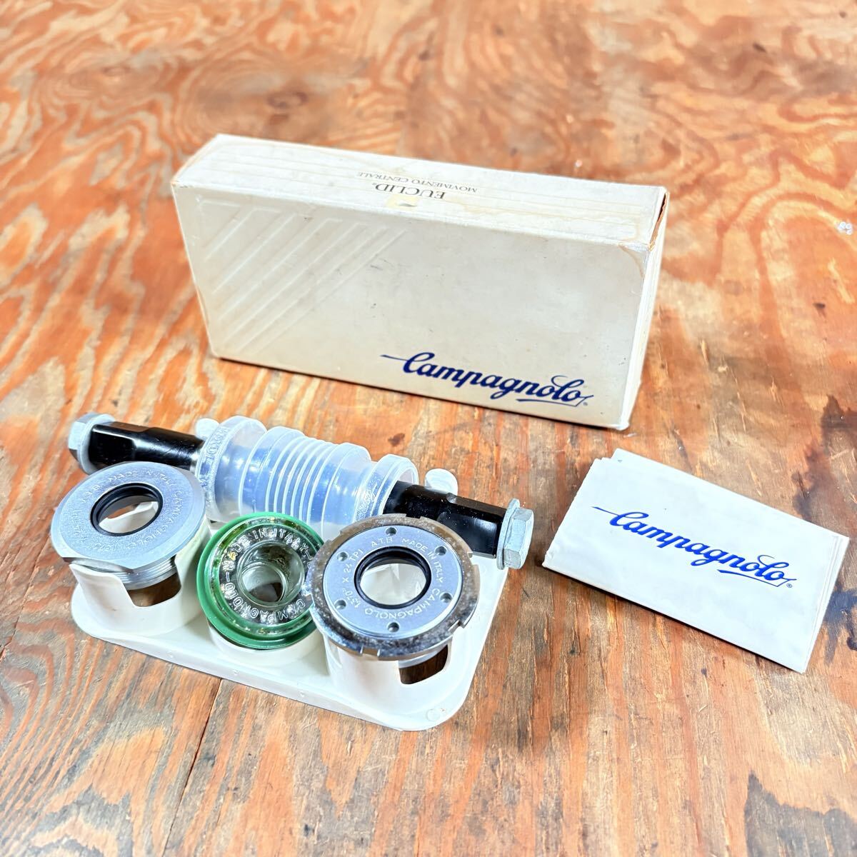 ◯ レア ビンテージ 当時物 campagnolo スクエア ボトムブラケット 1.370×24 BSA 131mm ネジ切り カンパニョーロ レストア カスタム 