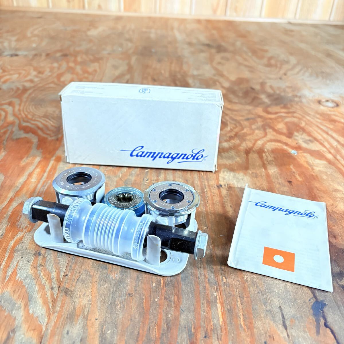 ◯ レア ビンテージ 当時物 campagnolo OLIMPUS スクエア ボトムブラケット 1.370×24 BSA 124mm ネジ切り カンパニョーロ レストア